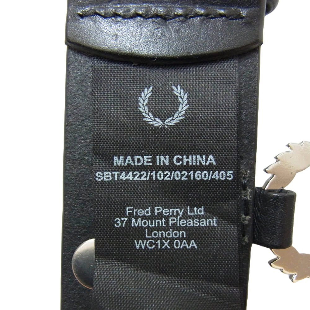 RAF SIMONS ラフシモンズ × fred perry スタッズ レザー ベルト ブラック系【美品】【中古】