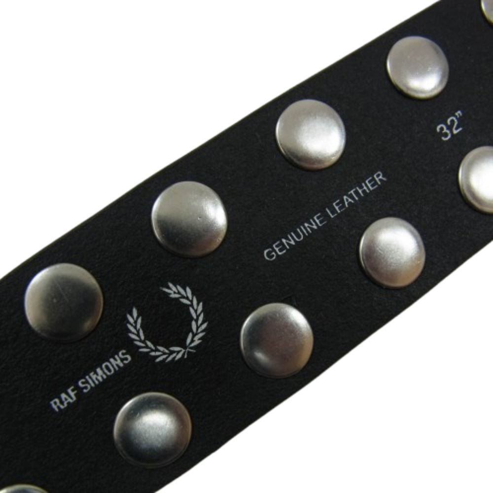 RAF SIMONS ラフシモンズ × fred perry スタッズ レザー ベルト ブラック系【美品】【中古】