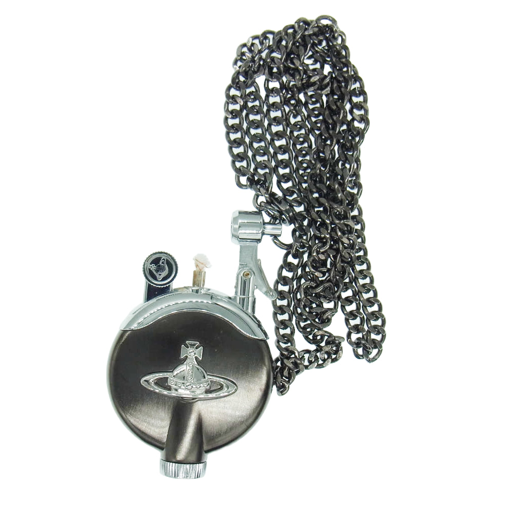 Vivienne Westwood ヴィヴィアンウエストウッド 5147ER メタルORB チェーン付 オイル ライター ネックレス シルバー系 F【美品】【中古】