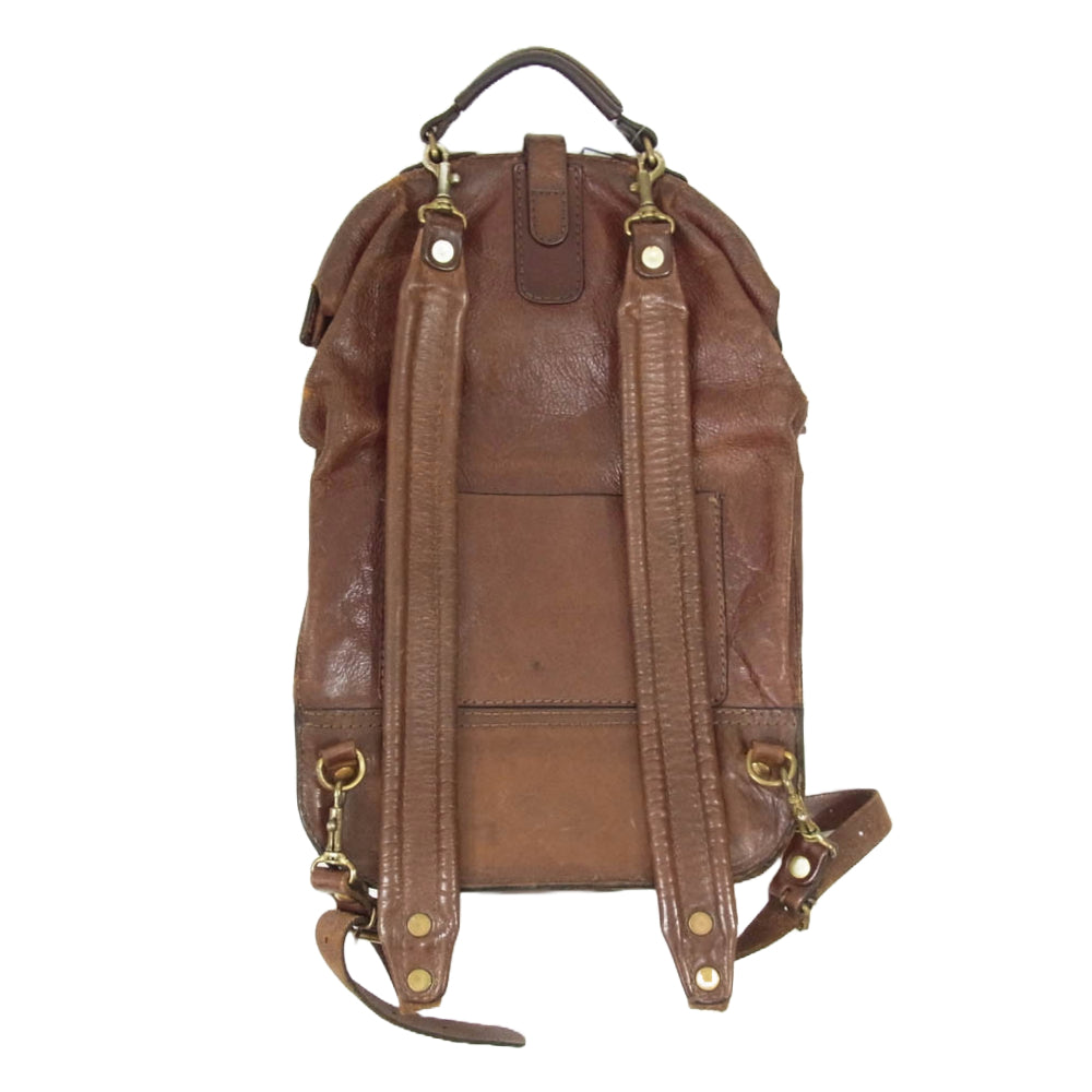 HERZ ヘルツ レザー リュック バックパック ブラウン系【中古】