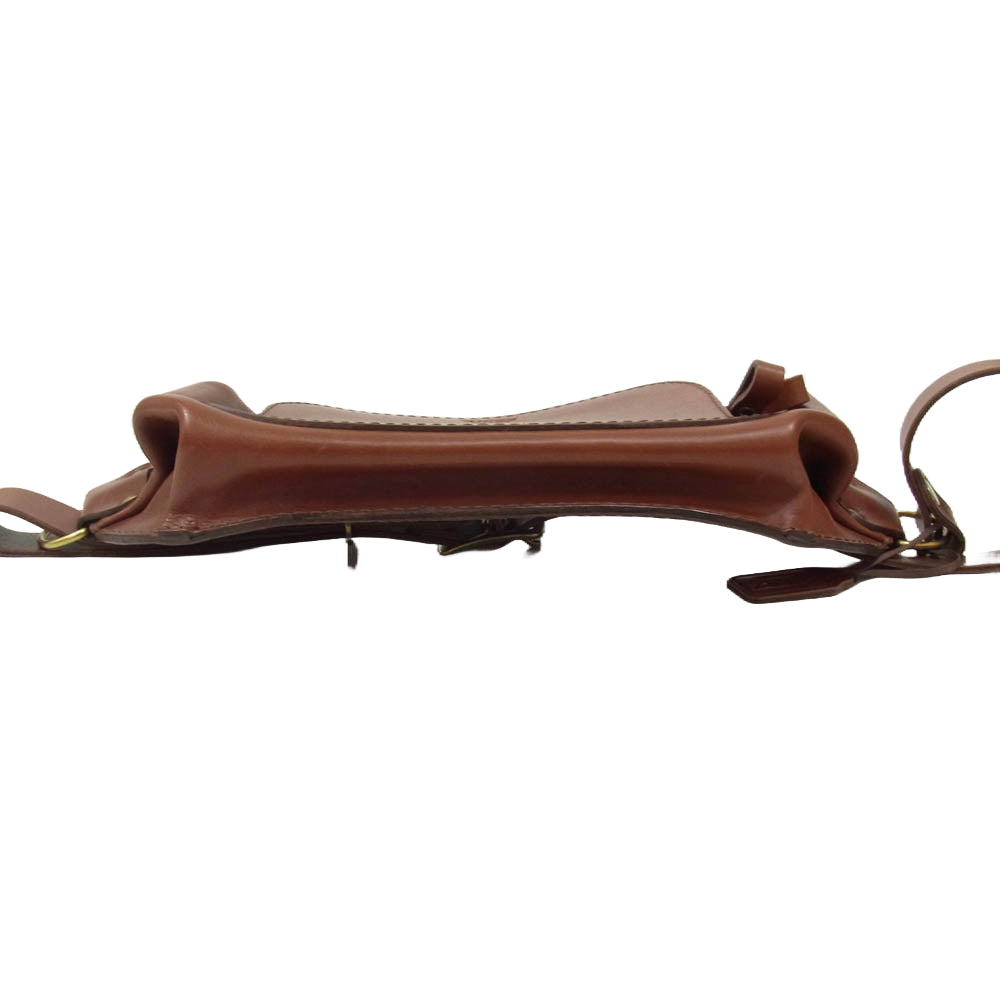 HERZ ヘルツ レザー ボディバッグ ウエストポーチ ブラウン系【中古】