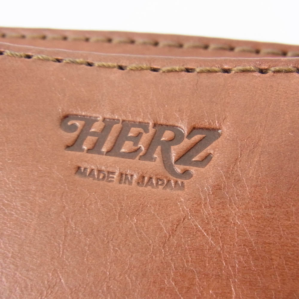 HERZ ヘルツ レザー ボディバッグ ウエストポーチ ブラウン系【中古】