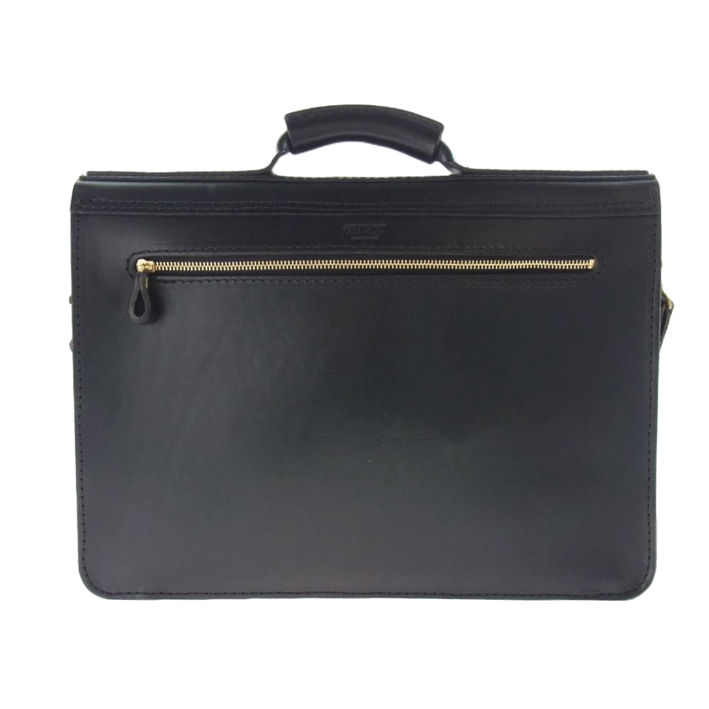 HERZ ヘルツ 2WAY レザー ビジネスバッグ ショルダーバッグ ブラック系【中古】