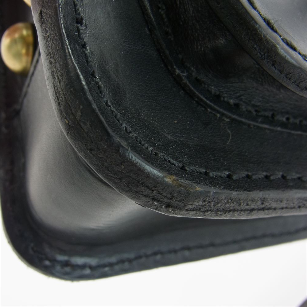 HERZ ヘルツ 2WAY レザー ビジネスバッグ ショルダーバッグ ブラック系【中古】