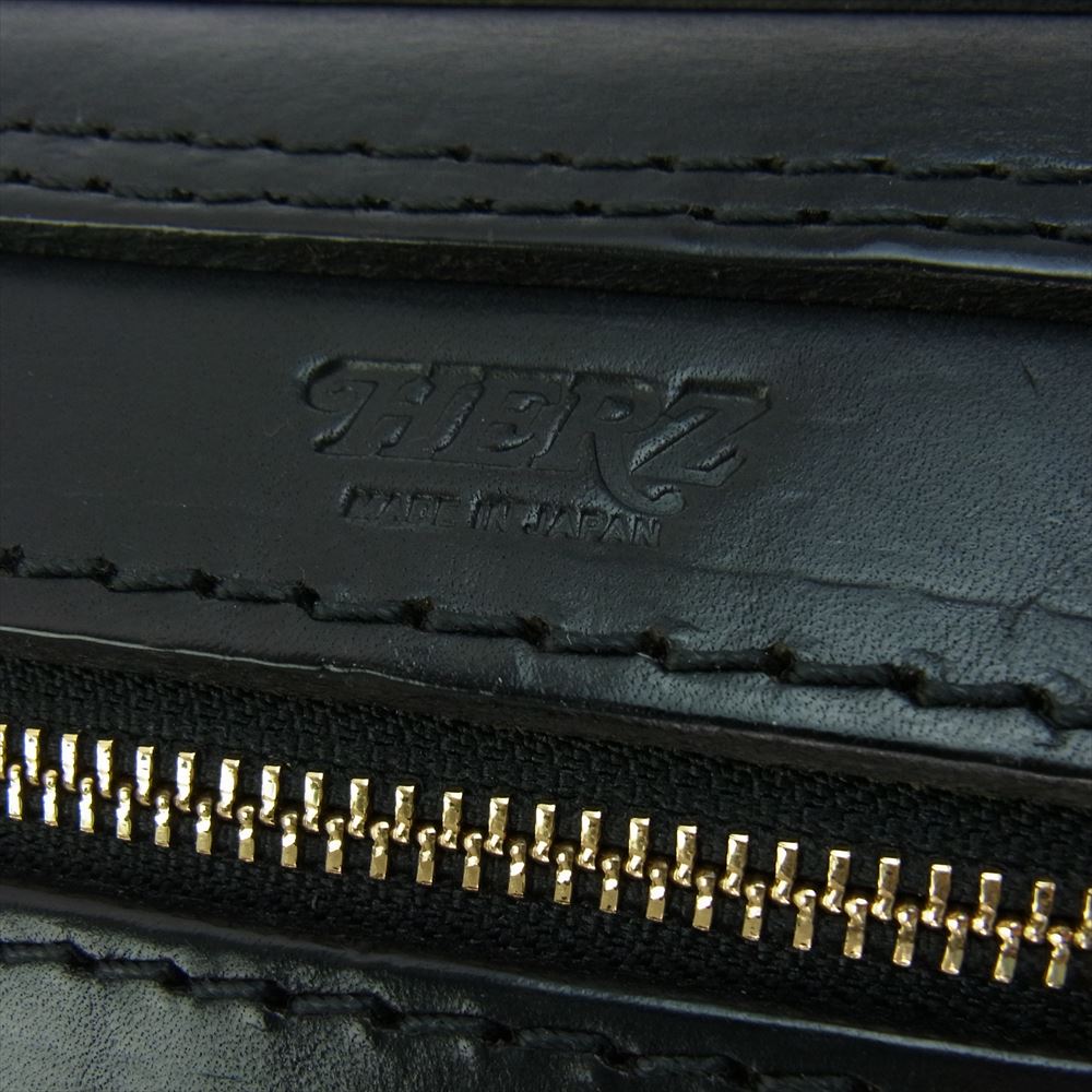 HERZ ヘルツ 2WAY レザー ビジネスバッグ ショルダーバッグ ブラック系【中古】