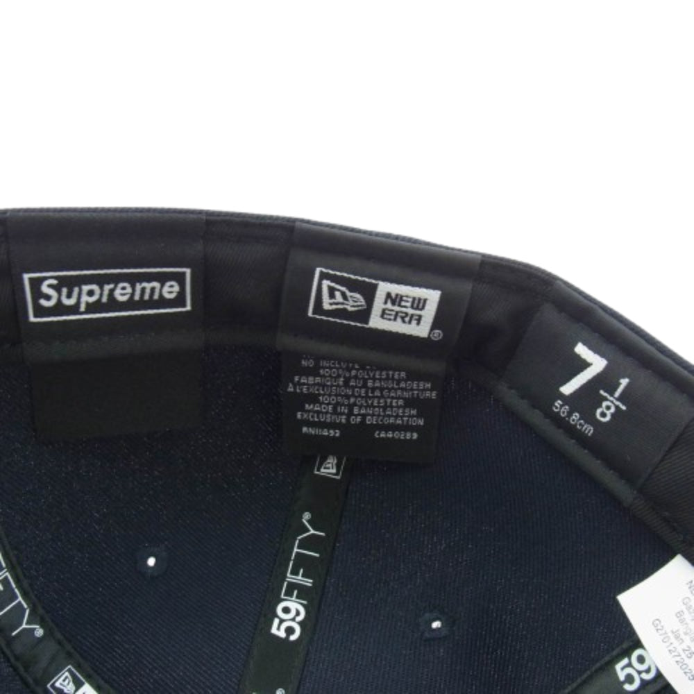 Supreme シュプリーム 25SS New Era ニューエラ Championship Box Logo チャンピオンシップ ボックスロゴ キャップ ネイビー系 56.8【極上美品】【中古】
