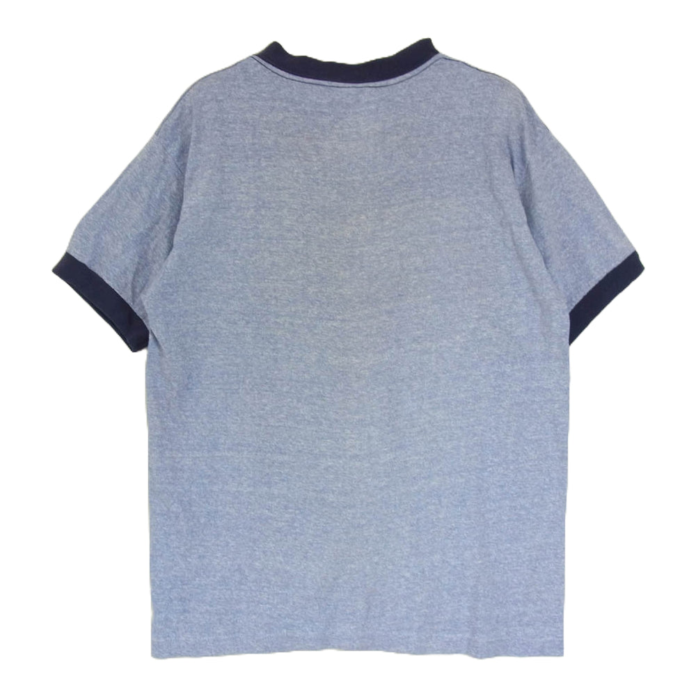 ヴィンテージ 80's Disney ディズニー ミッキーマウス リンガー Ｔシャツ 半袖 カットソー ブルー系 L【中古】