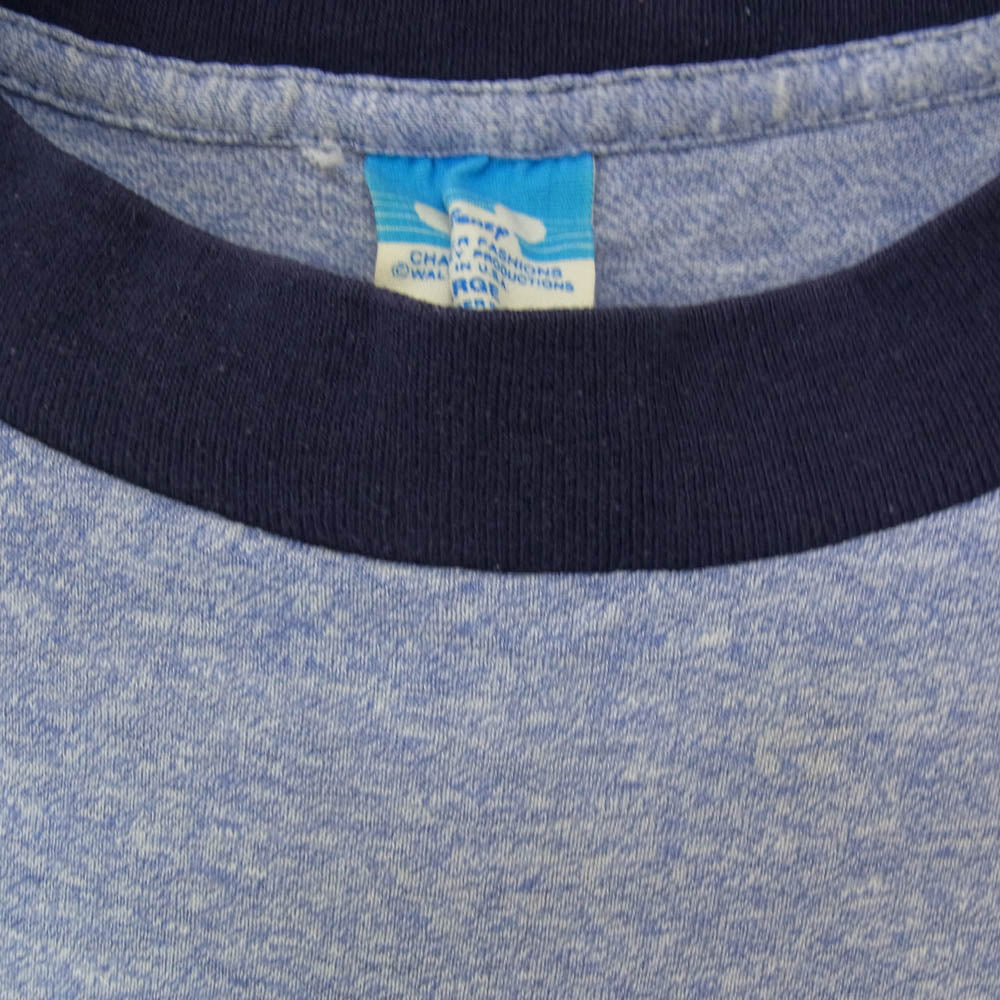 ヴィンテージ 80's Disney ディズニー ミッキーマウス リンガー Ｔシャツ 半袖 カットソー ブルー系 L【中古】