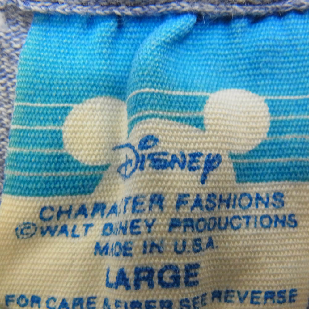 ヴィンテージ 80's Disney ディズニー ミッキーマウス リンガー Ｔシャツ 半袖 カットソー ブルー系 L【中古】