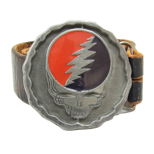 ヴィンテージ Grateful Dead  STEAL YOUR FACE Buckle グレイトフルデッド ベルト バックル ブラウン系【中古】