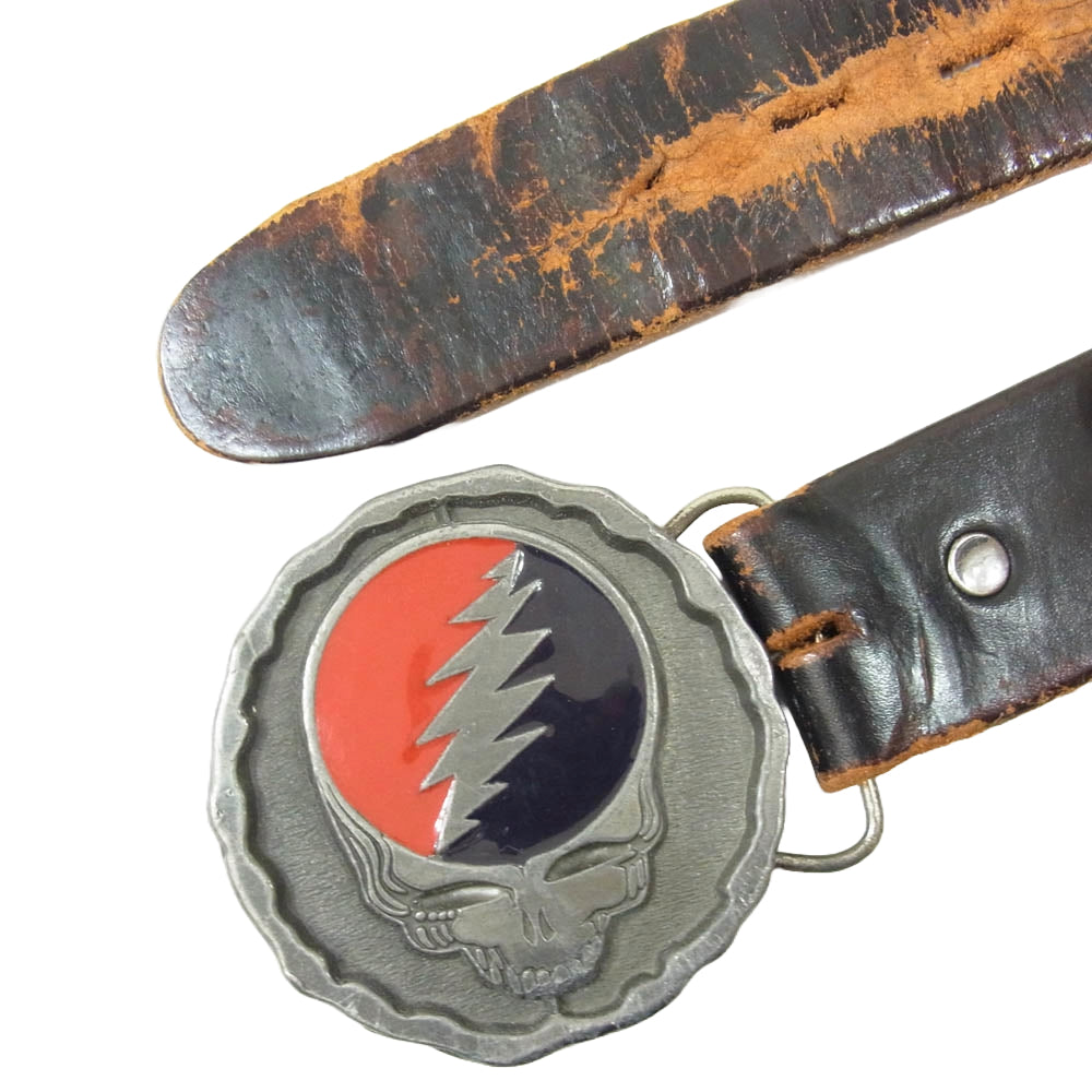 ヴィンテージ Grateful Dead  STEAL YOUR FACE Buckle グレイトフルデッド ベルト バックル ブラウン系【中古】
