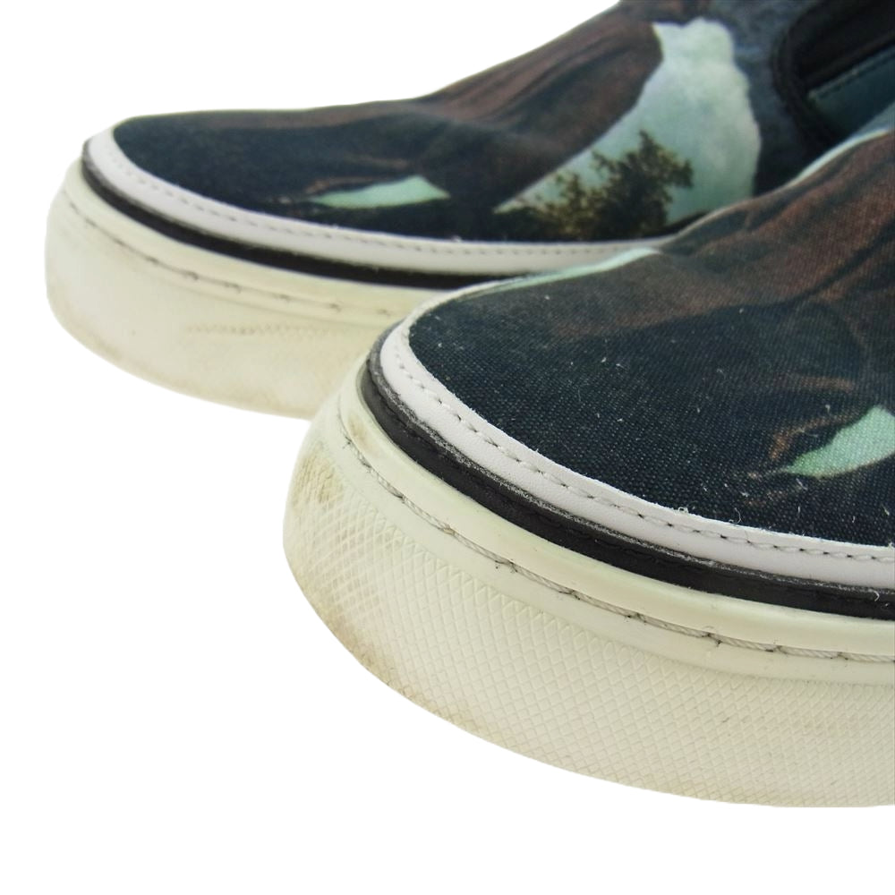 UNDERCOVER アンダーカバー 19S JUW4F01-1 John UNDERCOVER WITCH キャンバス スリッポン スニーカー ブルー系 マルチカラー系 Lサイズ【中古】