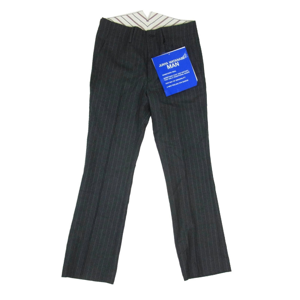 JUNYA WATANABE COMME des GARCONS MAN ジュンヤワタナベコムデギャルソンマン AD2024 WN-P025-051-1-1 ストライプ スラックス パンツ グレー系 XS【新古品】【未使用】【中古】