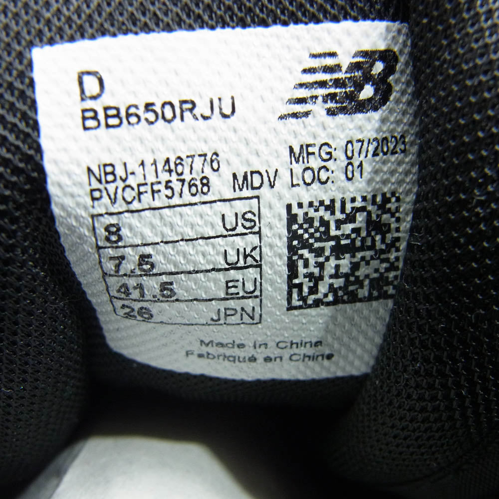 JUNYA WATANABE COMME des GARCONS MAN ジュンヤワタナベコムデギャルソンマン 23AW WL-K103 BB650RJM New Balance BB650 日本 限定 カラー ニューバランス ハイ カット スニーカー ブラック系 26cm【極上美品】【中古】