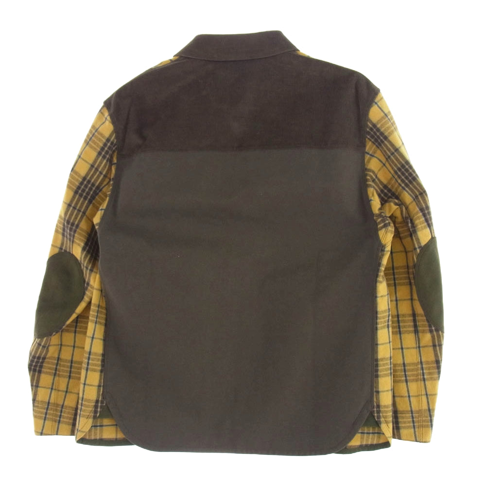 JUNYA WATANABE COMME des GARCONS MAN ジュンヤワタナベコムデギャルソンマン AD2024 WN-J008-051-1-1 綿 デニム 多素材 パッチ ワーク ジャケット チェック ブラウン系 XS【新古品】【未使用】【中古】