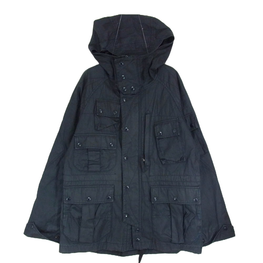 Engineered Garments エンジニアードガーメンツ Field Parka CL Coated Canvas フィールド パーカ マルチポケット ミリタリー ジャケット ネイビー系 S【中古】