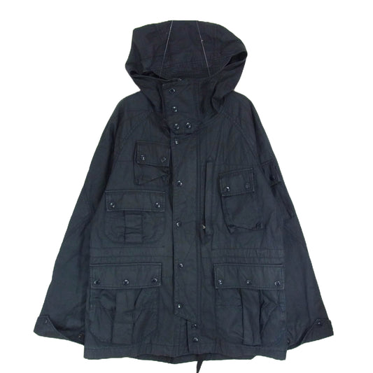 Engineered Garments エンジニアードガーメンツ Field Parka CL Coated Canvas フィールド パーカ マルチポケット ミリタリー ジャケット ネイビー系 S【中古】