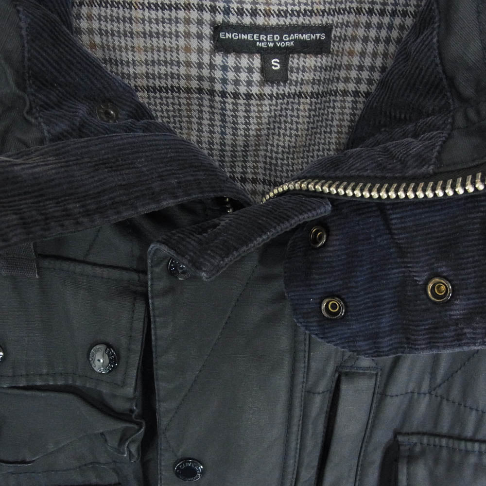 Engineered Garments エンジニアードガーメンツ Field Parka CL Coated Canvas フィールド パーカ マルチポケット ミリタリー ジャケット ネイビー系 S【中古】