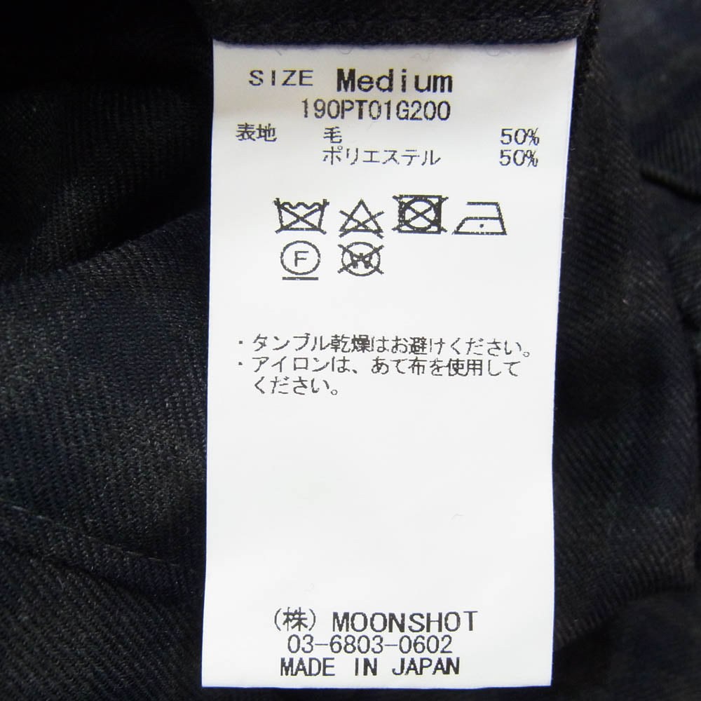 KUON クオン 190PT01G200 Gingham Wool Poly Pleated Pants チェック パンツ ブラック系 M【中古】