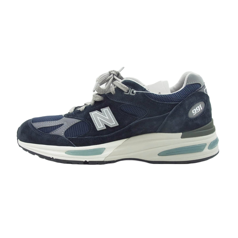 NEW BALANCE ニューバランス U991NV2 フェイクバスターズ鑑定済 991 V2 NAVY スエード ローカット スニーカー ネイビー系 UK8【新古品】【未使用】【中古】