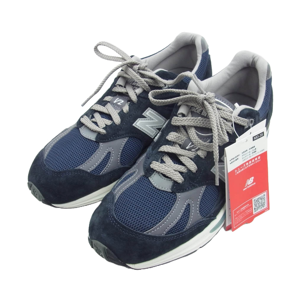 NEW BALANCE ニューバランス U991NV2 フェイクバスターズ鑑定済 991 V2 NAVY スエード ローカット スニーカー ネイビー系 UK8【新古品】【未使用】【中古】