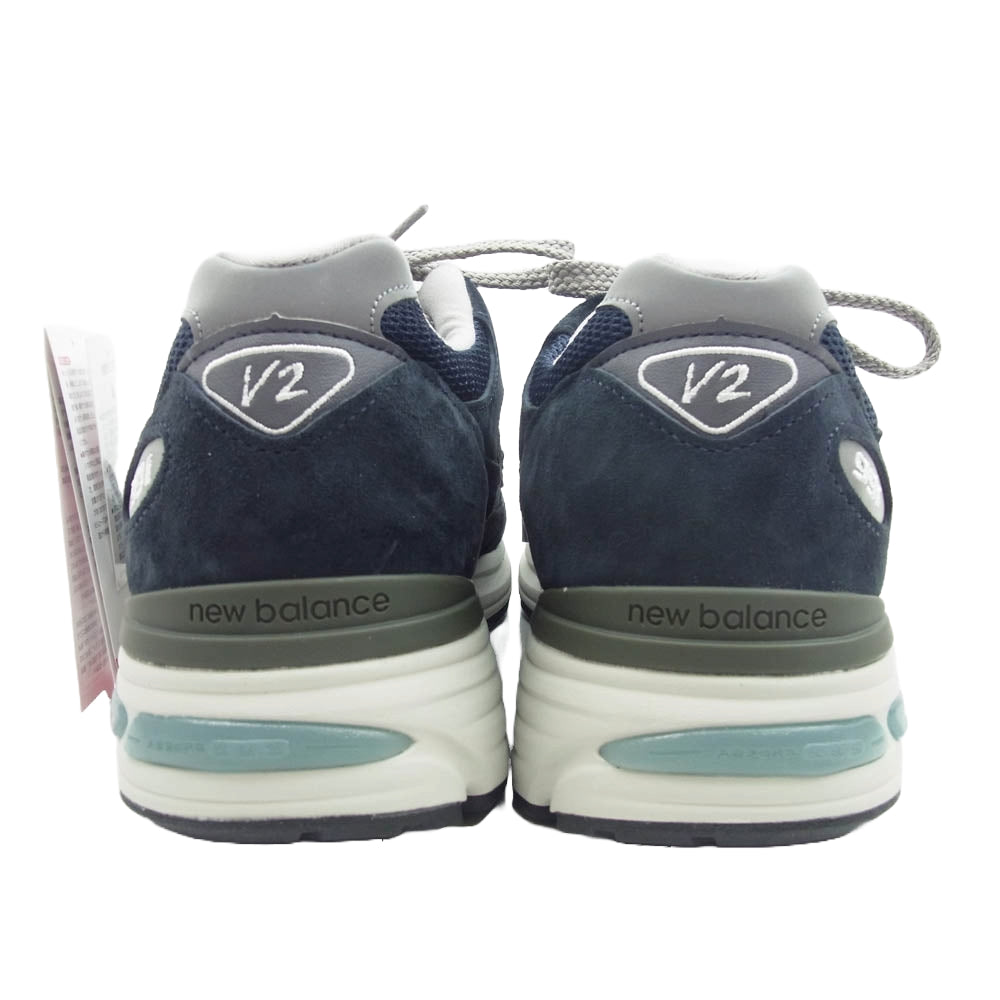 NEW BALANCE ニューバランス U991NV2 フェイクバスターズ鑑定済 991 V2 NAVY スエード ローカット スニーカー ネイビー系 UK8【新古品】【未使用】【中古】
