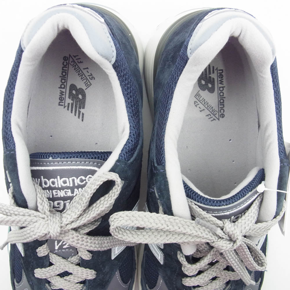 NEW BALANCE ニューバランス U991NV2 フェイクバスターズ鑑定済 991 V2 NAVY スエード ローカット スニーカー ネイビー系 UK8【新古品】【未使用】【中古】