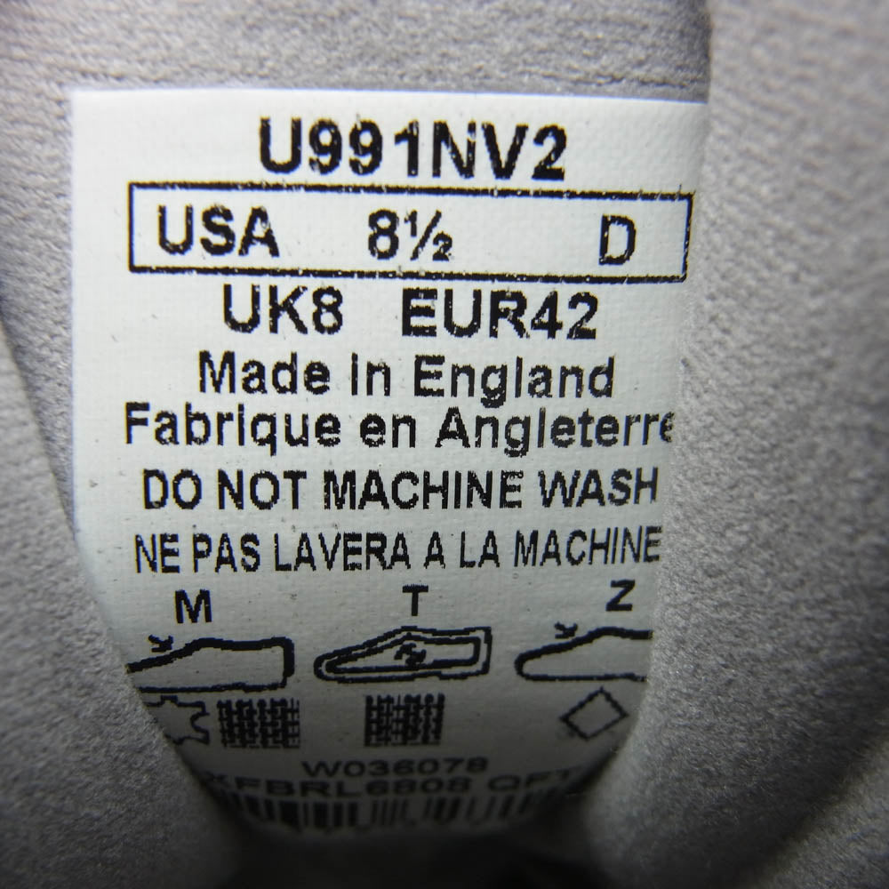 NEW BALANCE ニューバランス U991NV2 フェイクバスターズ鑑定済 991 V2 NAVY スエード ローカット スニーカー ネイビー系 UK8【新古品】【未使用】【中古】