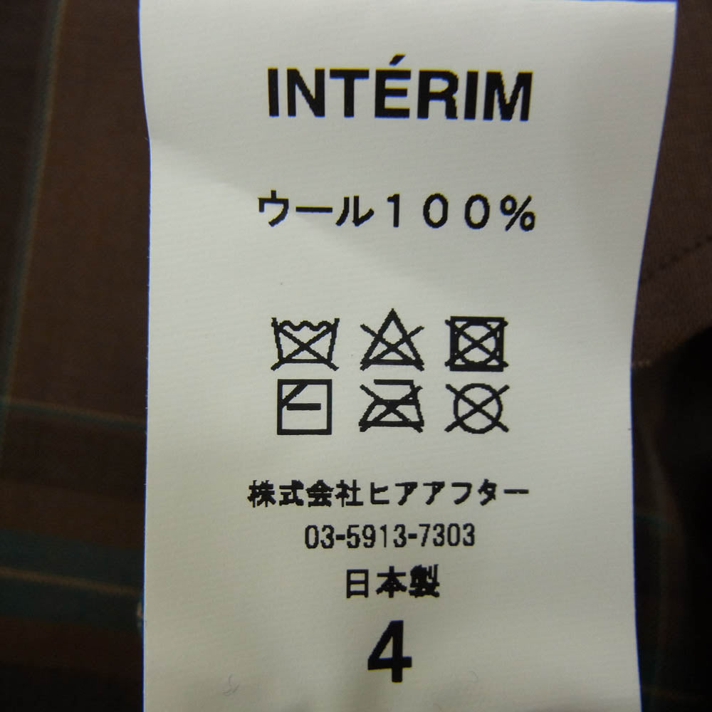 インテリム HYPER BIG WATER REPELLENT CHECK LONG HORN WESTERN SHIRTS ハイパー ビッグ チェック ウエスタン シャツ ブラウン系 4【中古】