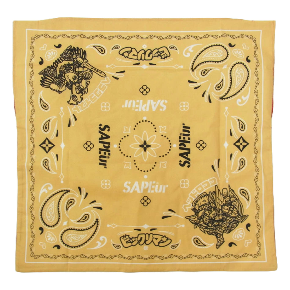 SAPEUR サプール × ビックリマン コラボ バンダナトート バッグ レッド系【中古】