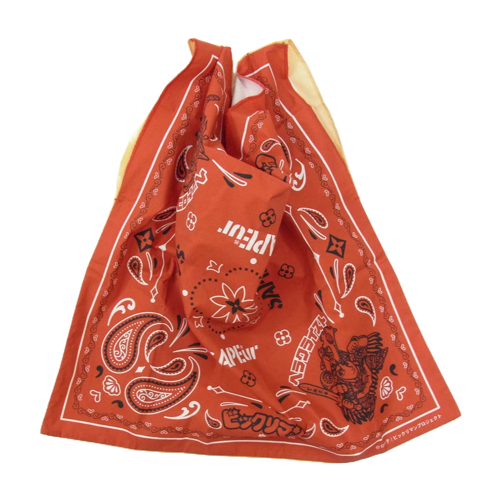 SAPEUR サプール × ビックリマン コラボ バンダナトート バッグ レッド系【中古】