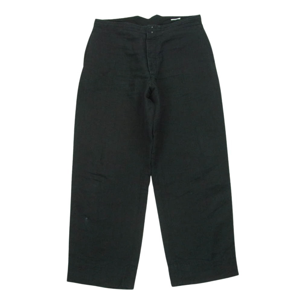 COMOLI コモリ M01-03008 ラミー リネン 麻 バックストラップ パンツ ダークグレー系 黒に近いダークグレー系 3【中古】