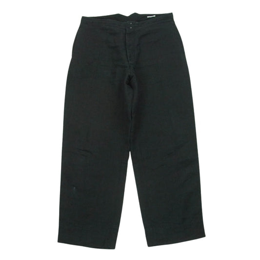 COMOLI コモリ M01-03008 ラミー リネン 麻 バックストラップ パンツ ダークグレー系 黒に近いダークグレー系 3【中古】
