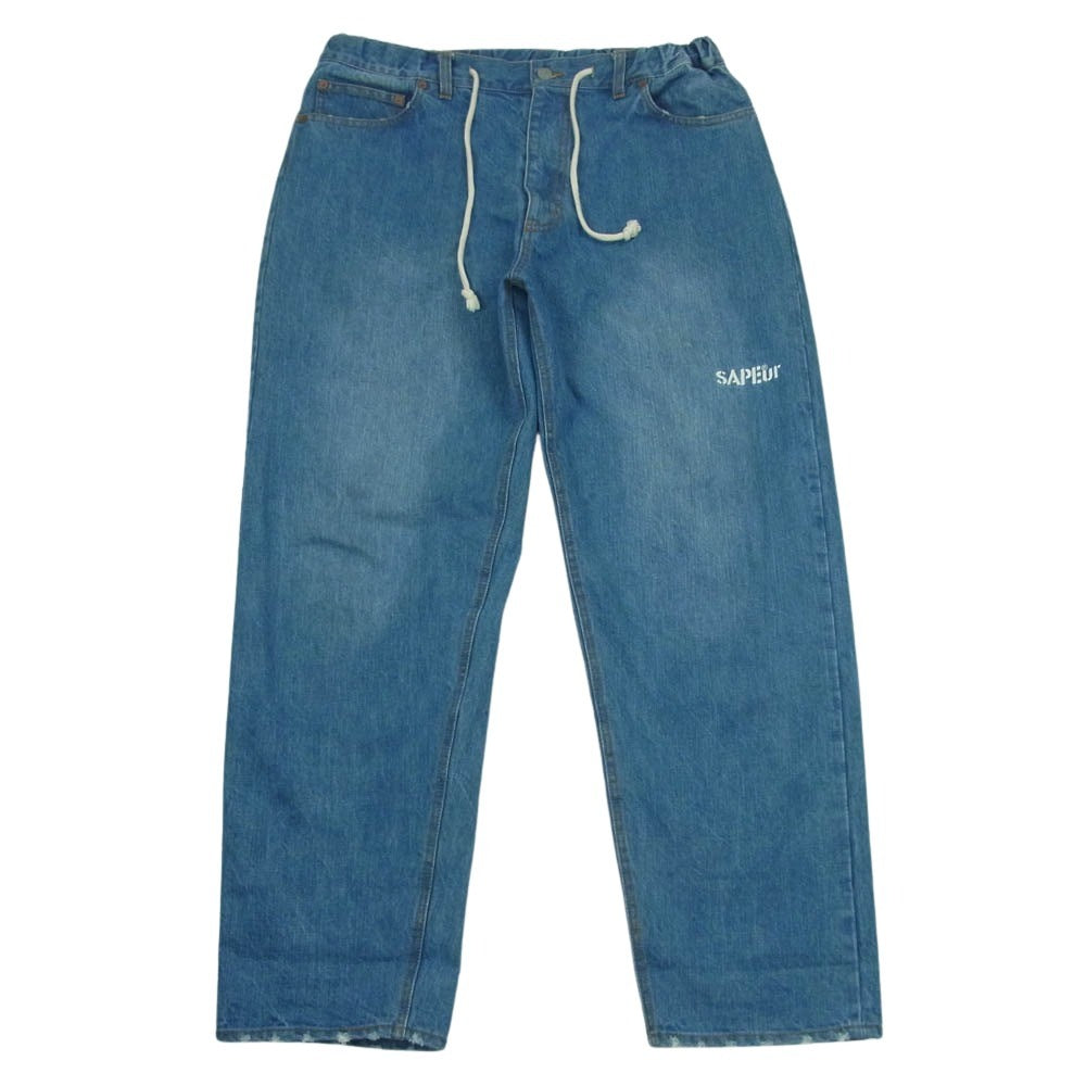 SAPEUR サプール ARIGATO SKATE PANTS ダメージ加工 イージー デニム パンツ 中国製 インディゴブルー系 L【中古】