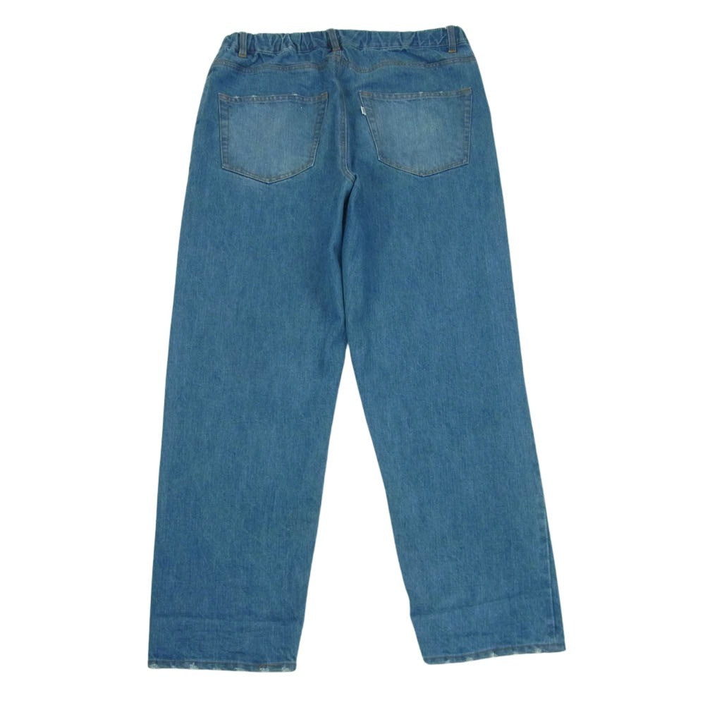 SAPEUR サプール ARIGATO SKATE PANTS ダメージ加工 イージー デニム パンツ 中国製 インディゴブルー系 L【中古】