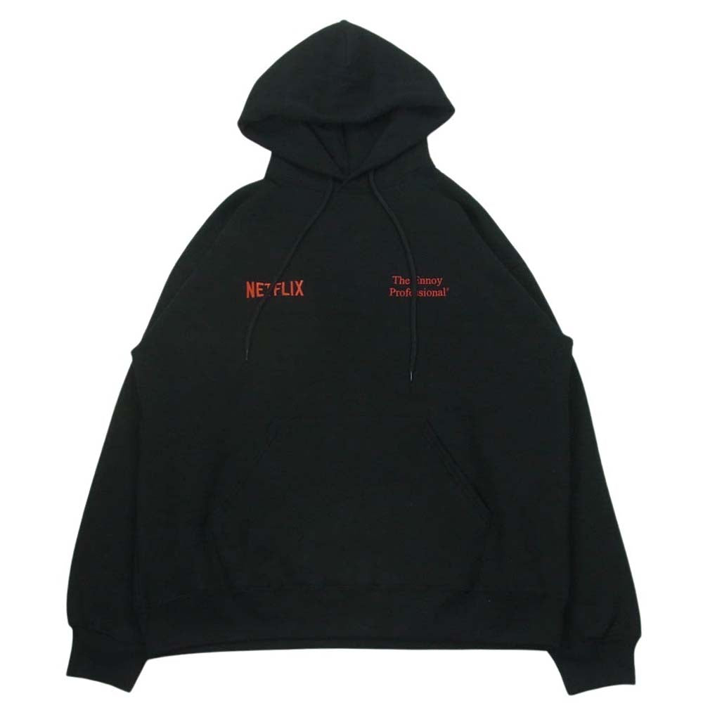 エンノイ Stylistshibutsu x Netflix スタイリスト私物 ネットフリックス プルオーバー パーカー フーディー ブラック系 XL【中古】