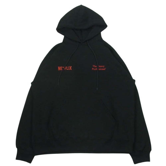 エンノイ Stylistshibutsu x Netflix スタイリスト私物 ネットフリックス プルオーバー パーカー フーディー ブラック系 XL【中古】