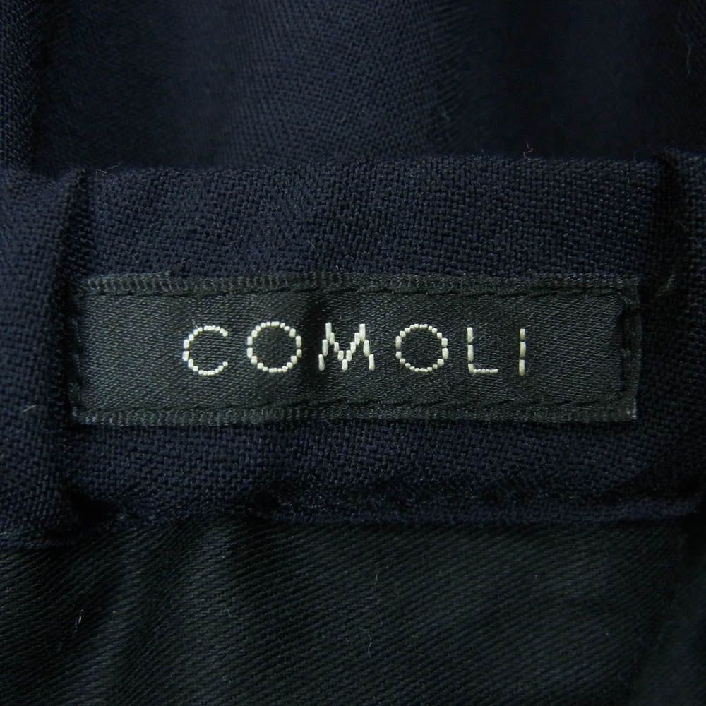 COMOLI コモリ 23SS X01-03006 ウール ニー タック パンツ 日本製 ダークネイビー系 3【中古】