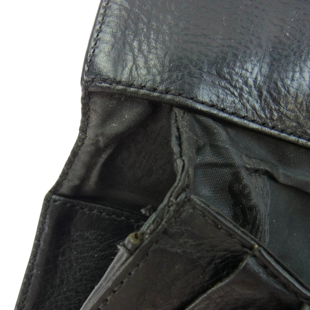 CHROME HEARTS クロムハーツ（原本無） WAVE CROSS BALL ウェーブ ウォレット クロスボタン 長財布 ブラック系【中古】