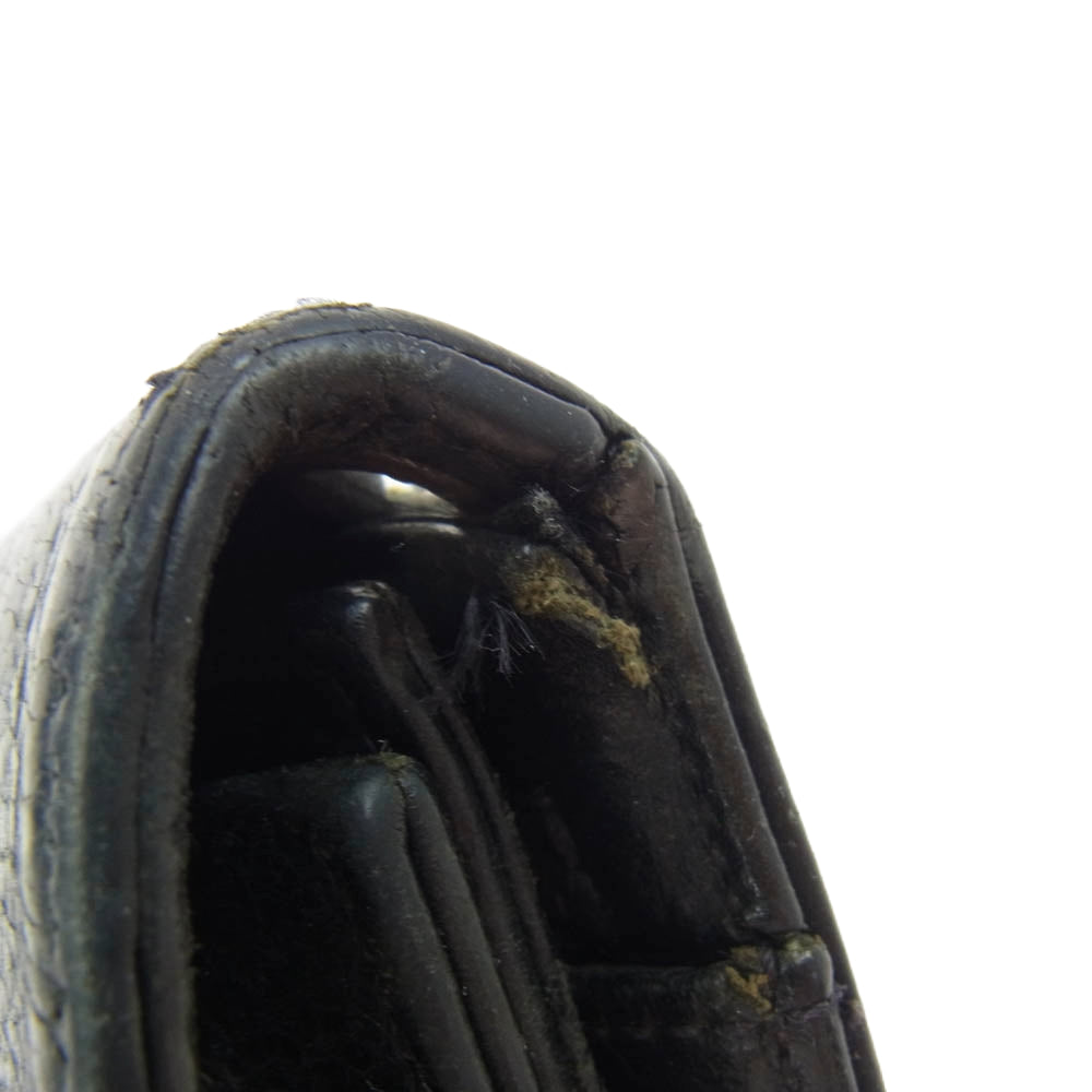 CHROME HEARTS クロムハーツ（原本無） WAVE CROSS BALL ウェーブ ウォレット クロスボタン 長財布 ブラック系【中古】