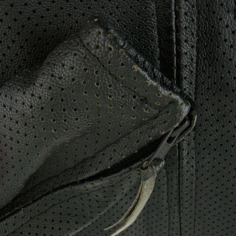 KADOYA カドヤ LAXSFP-068 パンチング レザー メッシュ シングル ライダース ジャケット Mサイズ ブラック系 M【中古】