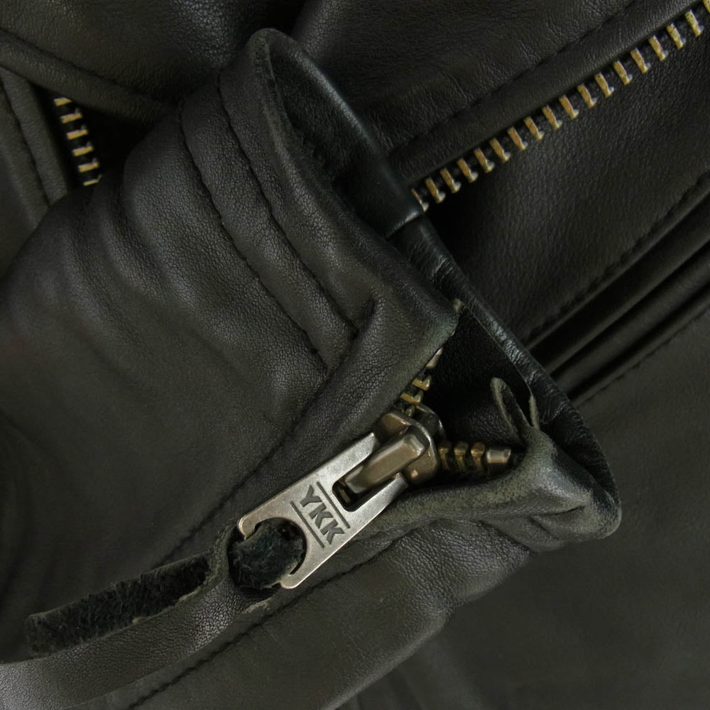 KADOYA カドヤ ダブル ライダース ジャケット レザー 牛革 Sサイズ ライナー付き ブラック系 S【中古】