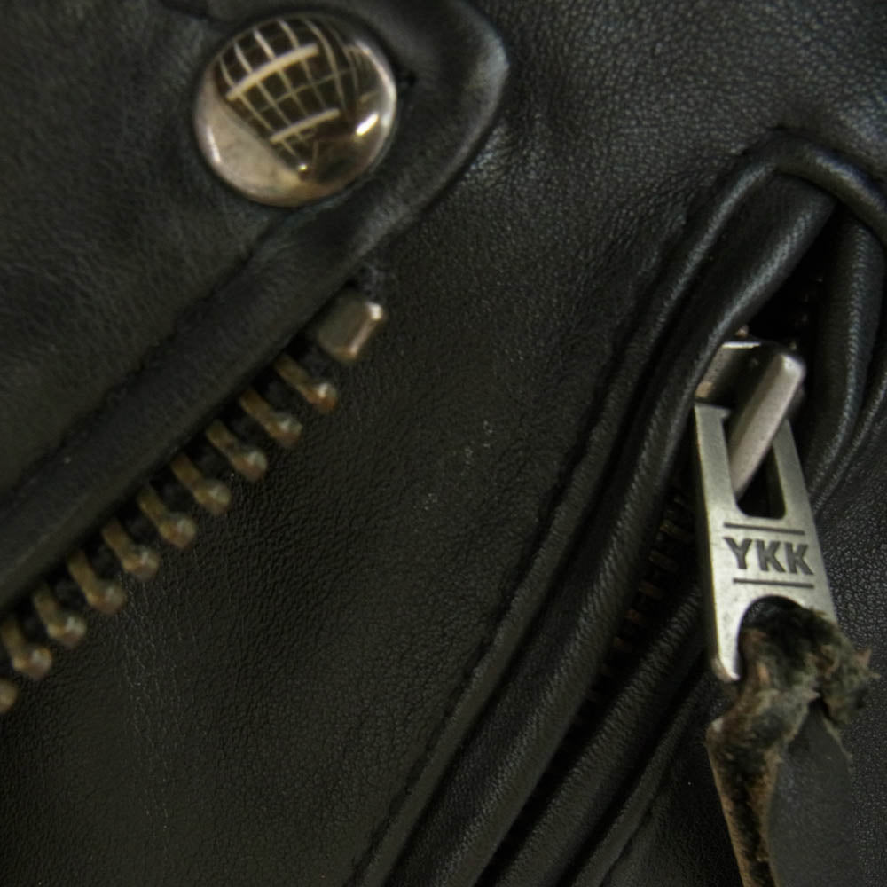 KADOYA カドヤ ダブル ライダース ジャケット レザー 牛革 Sサイズ ライナー付き ブラック系 S【中古】