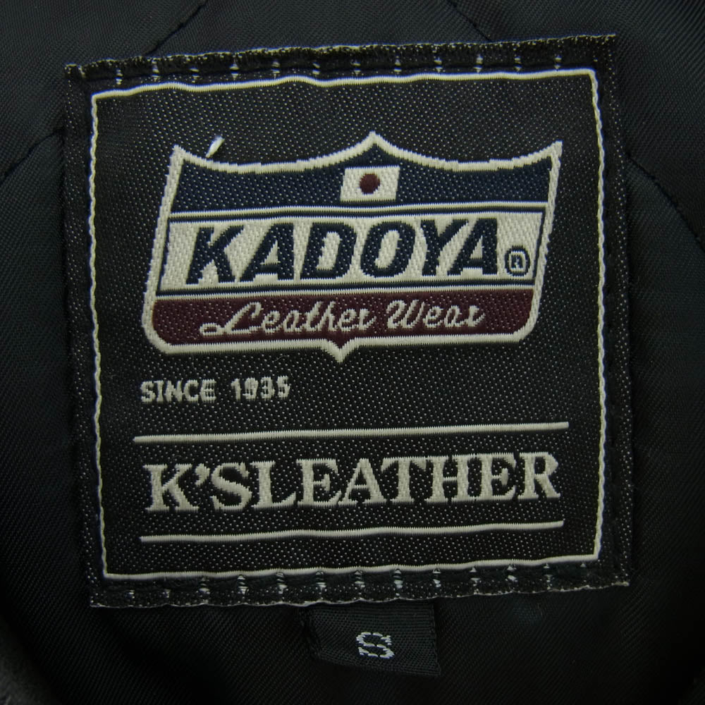 KADOYA カドヤ ダブル ライダース ジャケット レザー 牛革 Sサイズ ライナー付き ブラック系 S【中古】