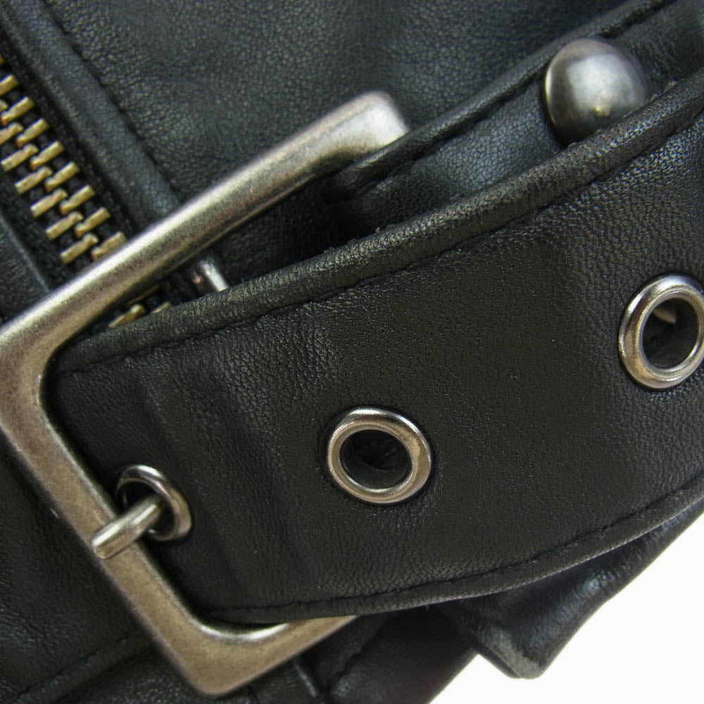 KADOYA カドヤ ダブル ライダース ジャケット レザー 牛革 Sサイズ ライナー付き ブラック系 S【中古】