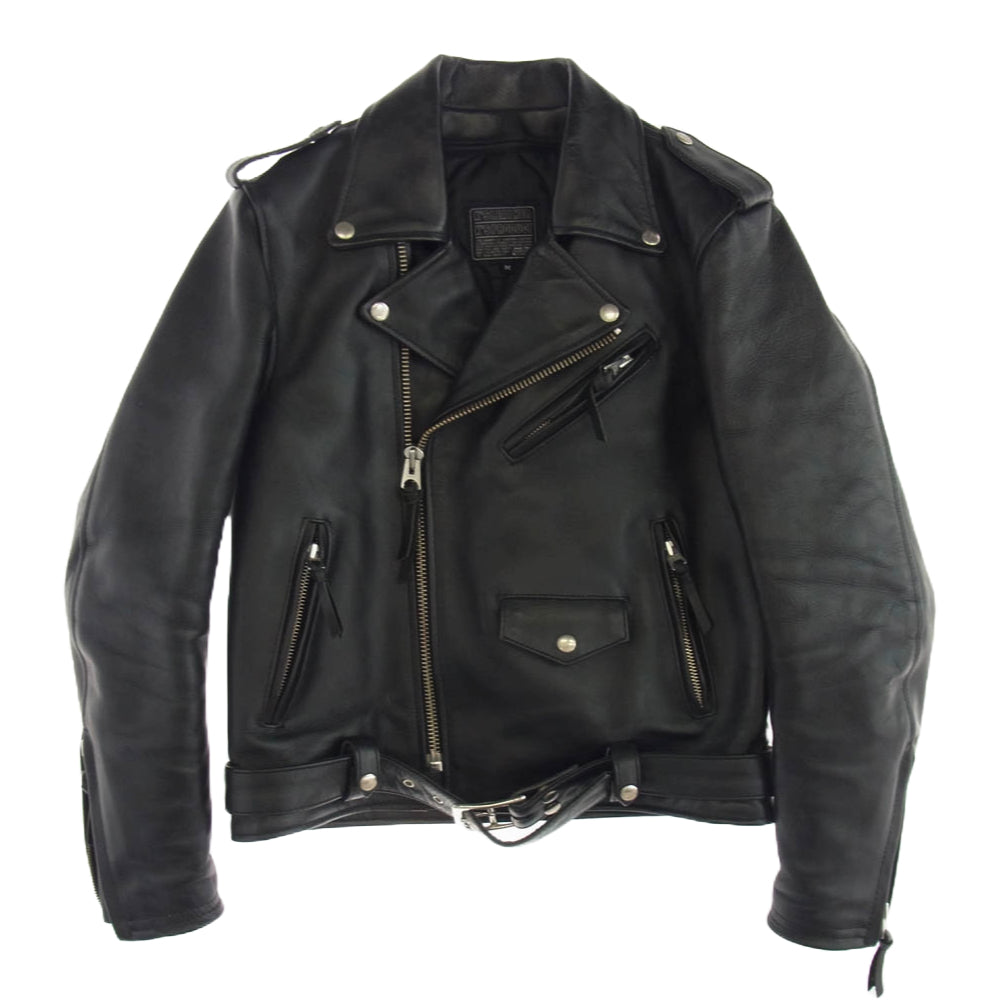 KADOYA カドヤ KYSJFPW1 069 ダブル ライダース ジャケット レザー 牛革 Mサイズ ライナー付き ブラック系 M【中古】