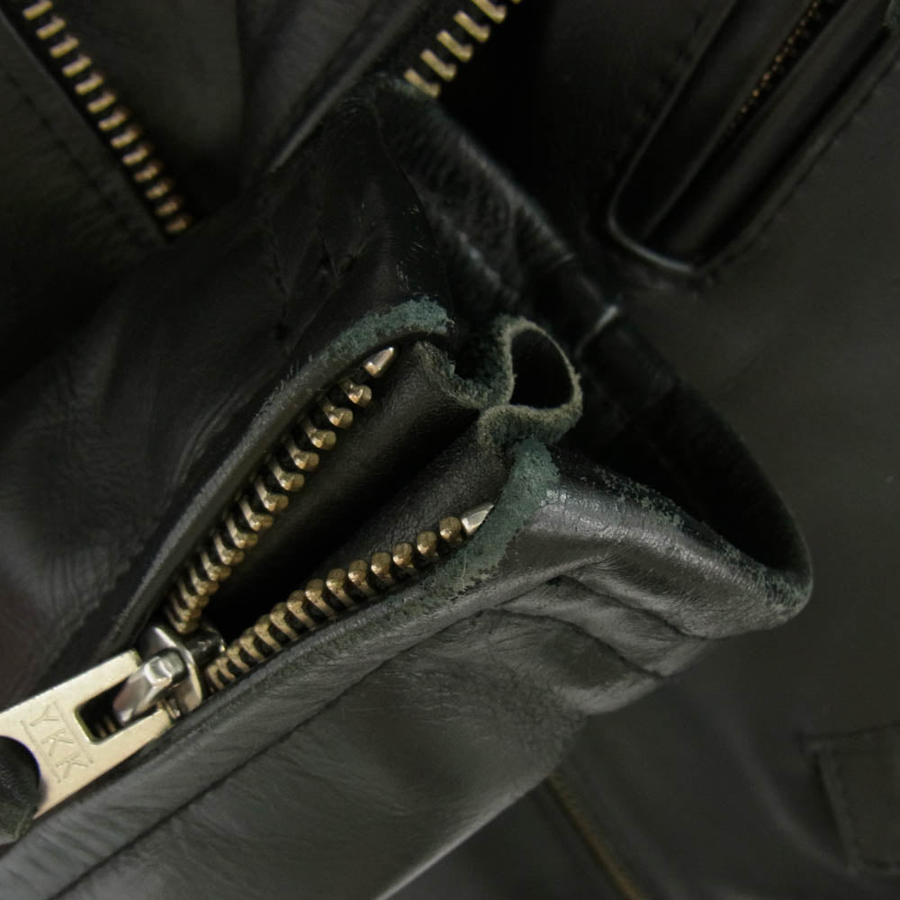 KADOYA カドヤ KYSJFPW1 069 ダブル ライダース ジャケット レザー 牛革 Mサイズ ライナー付き ブラック系 M【中古】