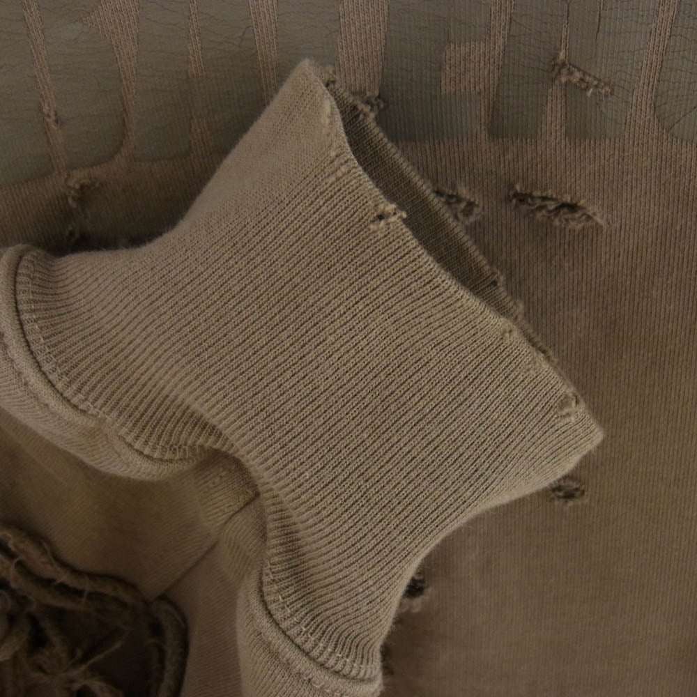 BALENCIAGA バレンシアガ 659403 TKVB6 Destroyed Hoodie デストロイ フーディ ダメージ加工 ロゴプリント プルオーバー パーカー XXS グレー系 XXS【美品】【中古】