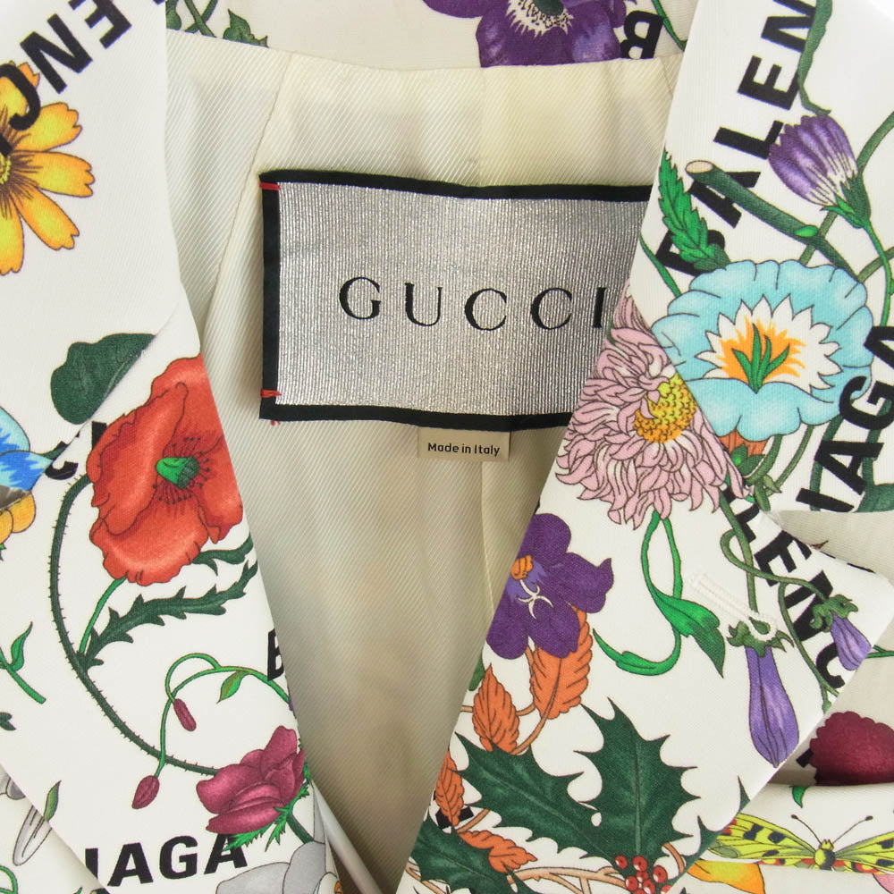 GUCCI グッチ BALENCIAGA バレンシアガ テーラード ジャケット ホワイト マルチカラー系 ホワイト系 44【極上美品】【中古】