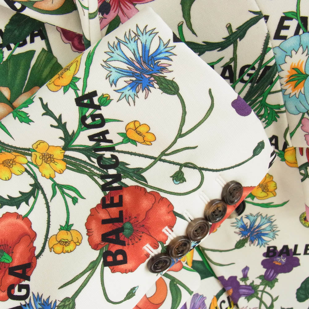 GUCCI グッチ BALENCIAGA バレンシアガ テーラード ジャケット ホワイト マルチカラー系 ホワイト系 44【極上美品】【中古】
